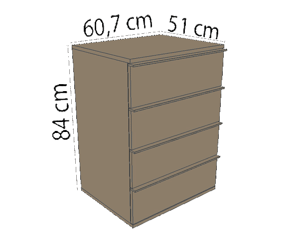 4-Schubladen-Modul Begehbarer Kleiderschrank