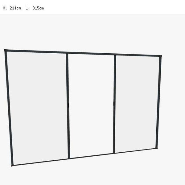 Moustiquaire horizontale sur mesure 2 portes avec profil au sol abaissé